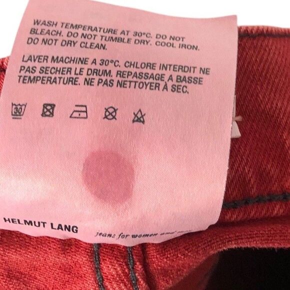 Helmut Lang Red High Waisted Femme Hi Spikes Jeans Red 27 26” Womens - Picture 8 of 10